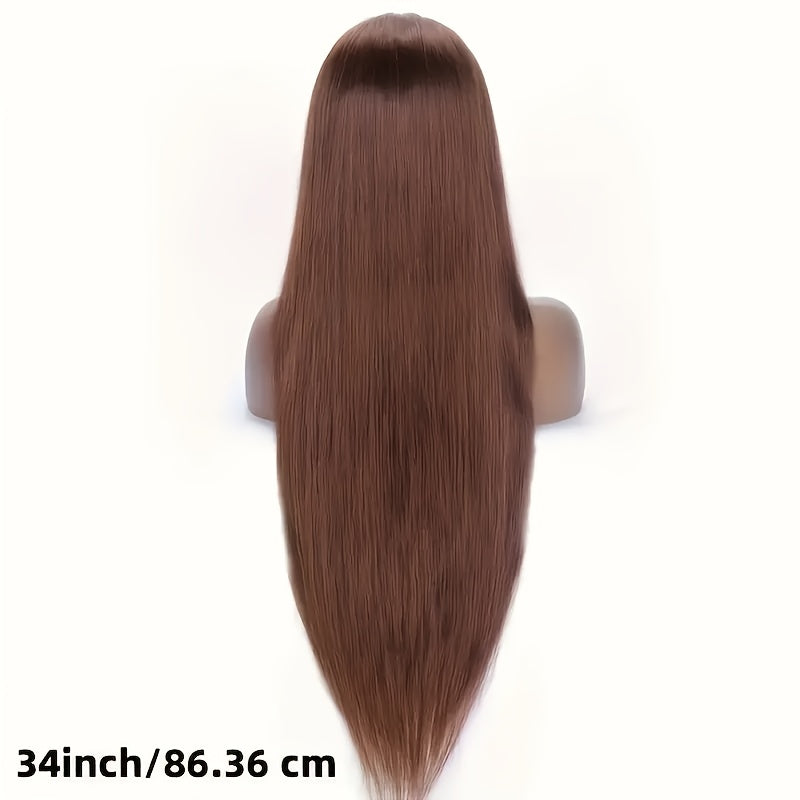 Chocolate Brown 13x6 HD Transparent Lace Front Wigs Human Hair With Baby Hair 180 Density Straight Glueless Wigs Pre Plucked Hairline 4# Brown Color